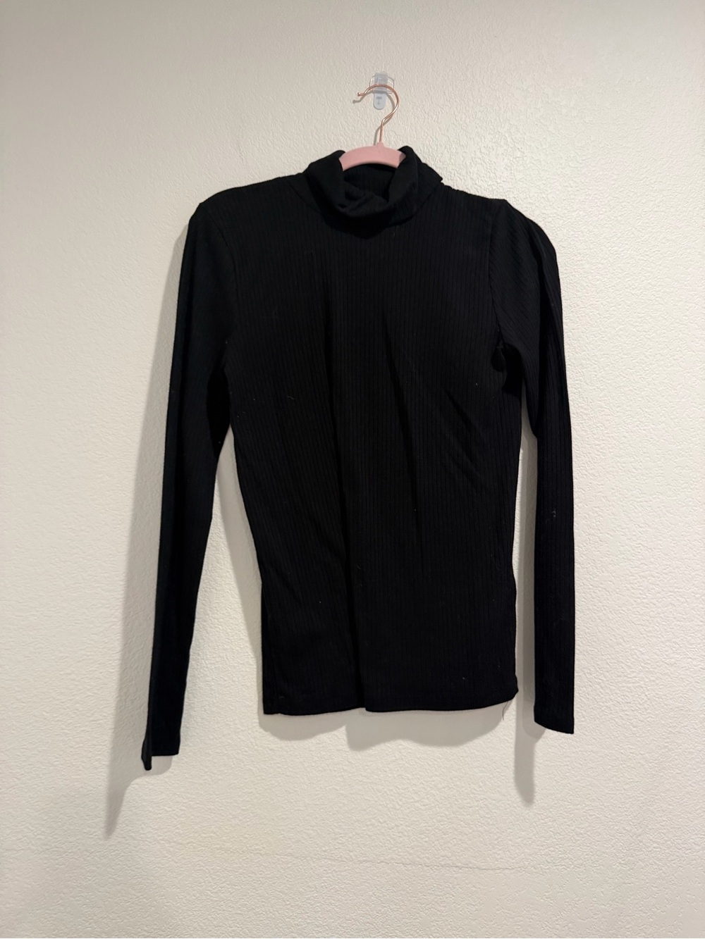 Madewell Black Ribbed Long Sleeve Turtleneck Top